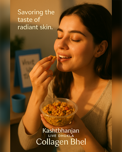 Indulge in the taste of Surat's best Collagen Mamra Bhel at Kashtbhanjan Live Dhokla Collagen Bhe…