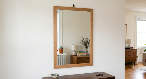Mirror with wooding frame post image