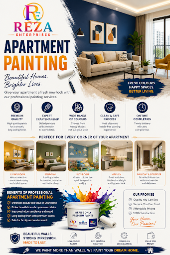 Refresh your apartment with quality painting services from Reza Enterprises. Our expert painters…