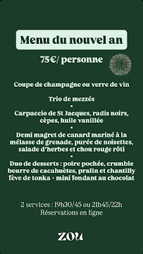 Menu ZOU - cuisine méditerranéenne Page 1