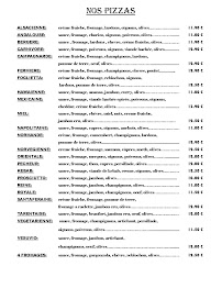 Menu Tarentaise Pizza Page 1