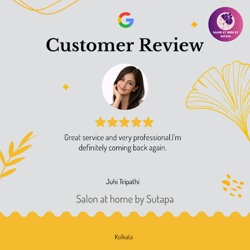 Juhi Tripathi raves about her experience with Salon at home by Sutapa, a top-rated beautician and… post image