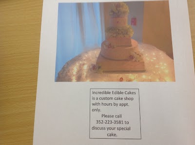 Incredible Edible Cakes....Hours by appt. only