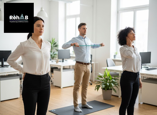 Sitting long hours at a desk can slowly damage your spine, shoulders and neck. At RehAAB Physioth… post image