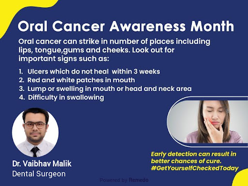 April is Oral Cancer Awareness Month. Oral cancer can be prevented with early detection and treat… post image