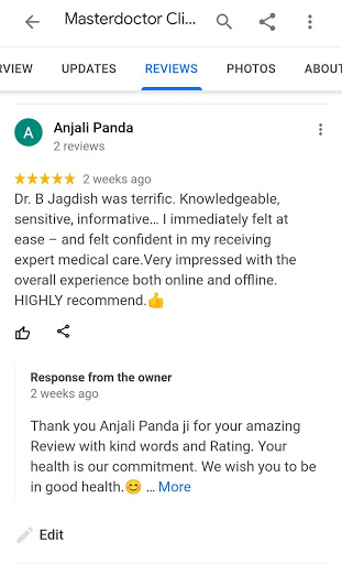 Sharing here the feedback by one of our esteemed patients on one of our social media pages...