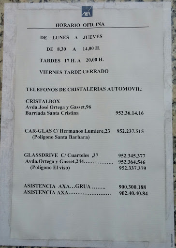 AXA Oficina Seguros María Fuensanta Quintana Sepúlveda (Málaga) - Agencia Exclusiva - Thumbnail