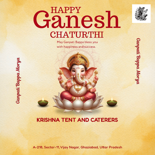 Celebrate Happy Ganesh Chaturthi with Krishna Tent and Caterers, your one-stop-shop for tents nea…