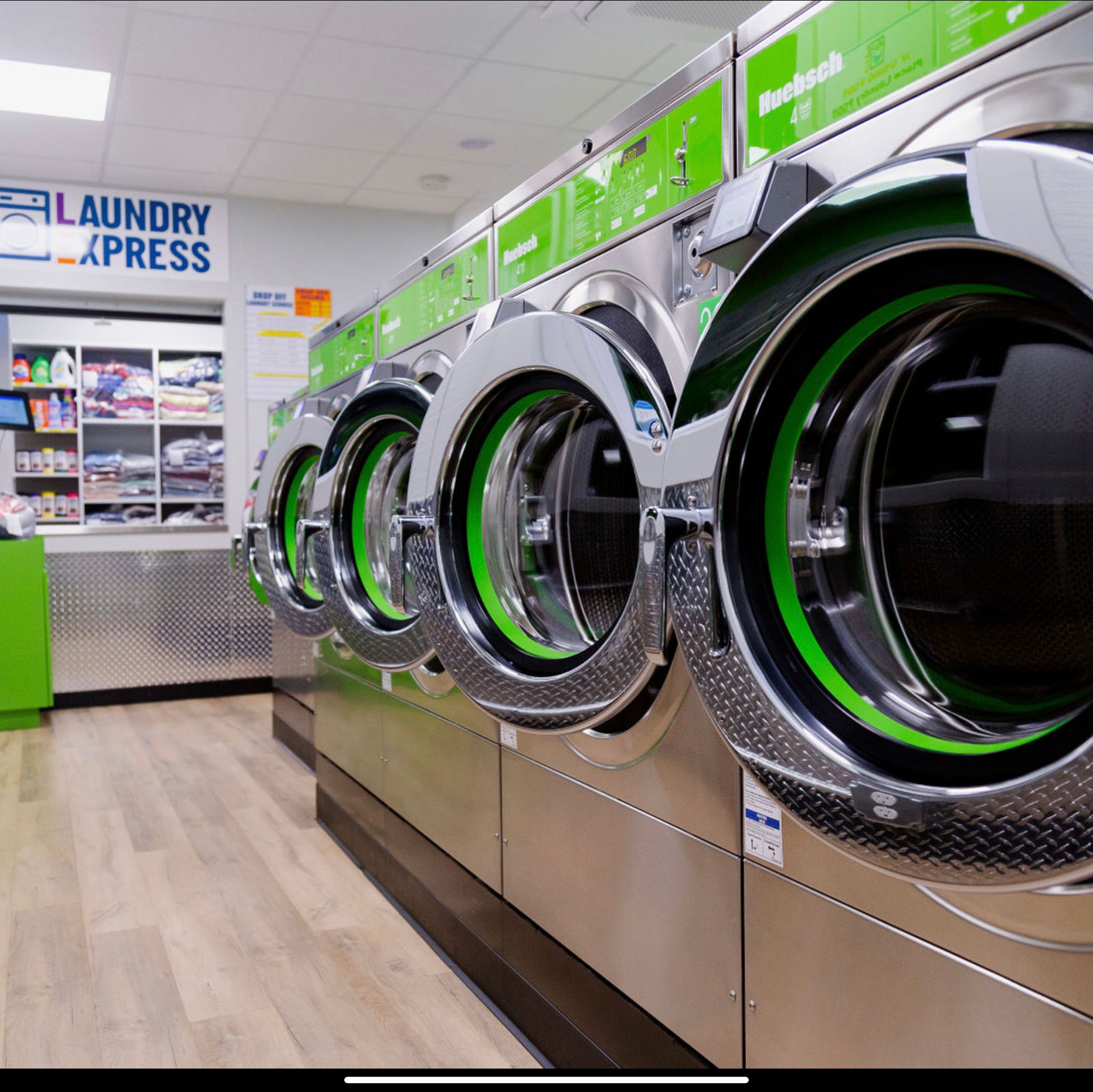 Self-service laundry at Laundry Express, Salisbury, MA