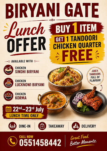 Lunch offer free tandoori post image