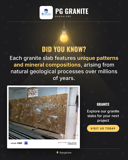 Did you know? Each granite slab features unique patterns and mineral compositions, arising from n… post image