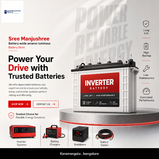Sree Manjushree Battery offers a wide selection of batteries including car, Amaron, Exide, invert… post image