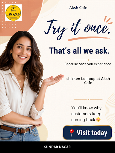 Aksh Cafe offers delicious chicken lollipop along with a variety of tasty options like pizza, Mag… post image