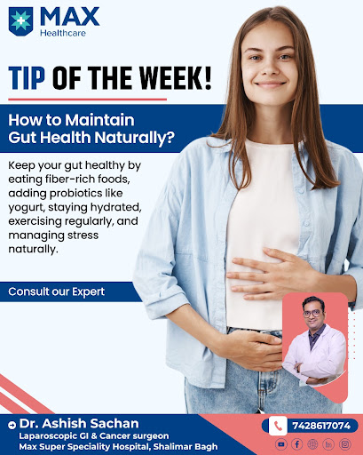 "Keep your gut healthy naturally with fiber-rich foods, probiotics, hydration, exercise, and stre… post image