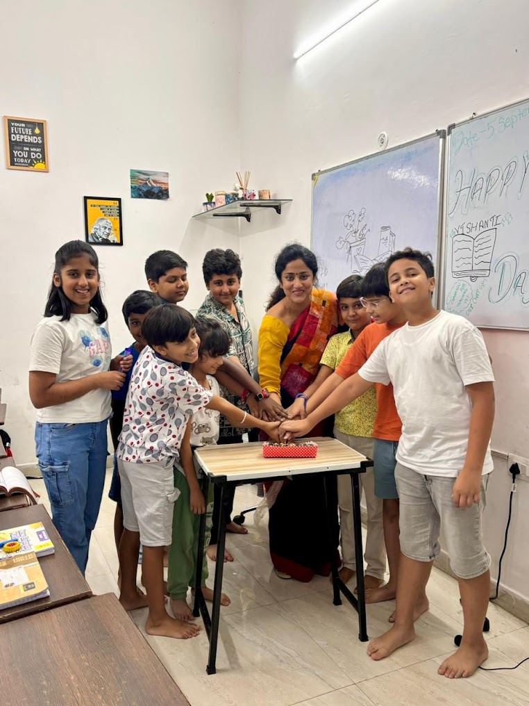 Learning Tree Academy students cheering together in celebration