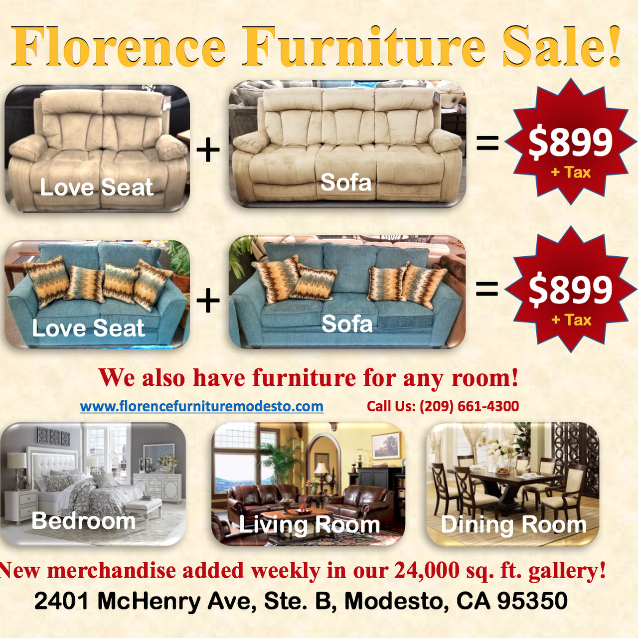 Florence Furniture Home Goods Store in Modesto