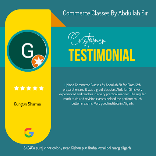 Gungun Sharma from Aligarh shares her exceptional experience with Commerce Classes By Abdullah Si…