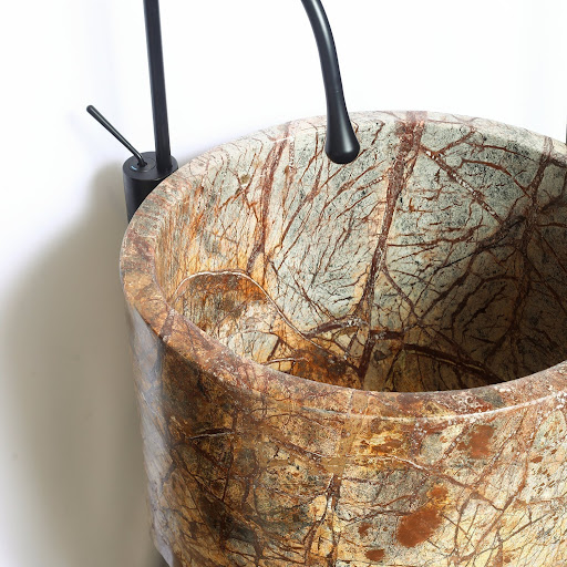 Wow so lovely brown forest Pedistal stone basin, if you want this basin contact now , stone fort… post image