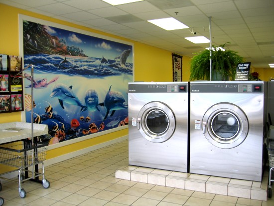 Crescent Laundromat laundromat interior in Waltham, MA