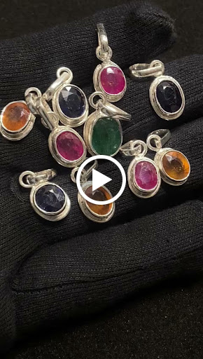 Pure silver stone pendent -yellow sapphire -blue sapphire -ruby -emrald post image