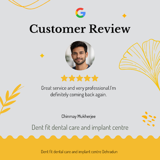 Chinmay Mukherjee raves about his exceptional experience at Dent fit dental care and implant cent… post image