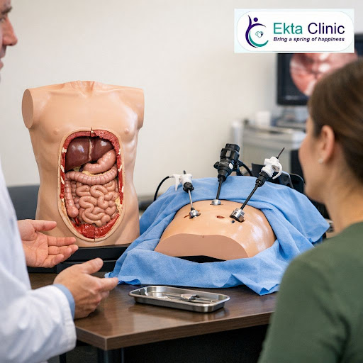 Wondering which surgery option is safer and better for you – open or laparoscopic? At Ekta Clinic… post image