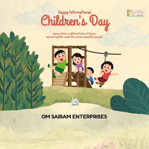 Wishing a joyous Children's Day to the little bundles of joy! At Om Sairam Enterprises, we believ…