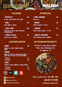 Menu Malewa Saveurs Afro Page 1