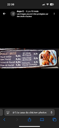 Menu La casa du chicken Page 3