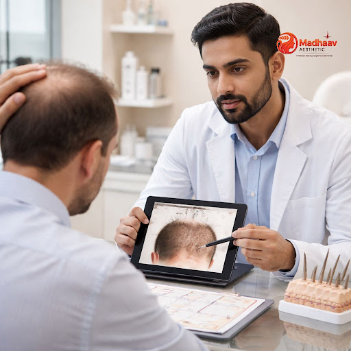 Thinking about a hair transplant but not sure when to start? At Madhaav Aaesthetic and Cure vibe… post image