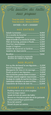 Menu Au bouillon des halles Page 1