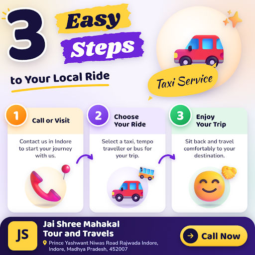 Jai Shree Mahakal Tour and Travels offers reliable taxi service near me Indore with easy booking.… post image