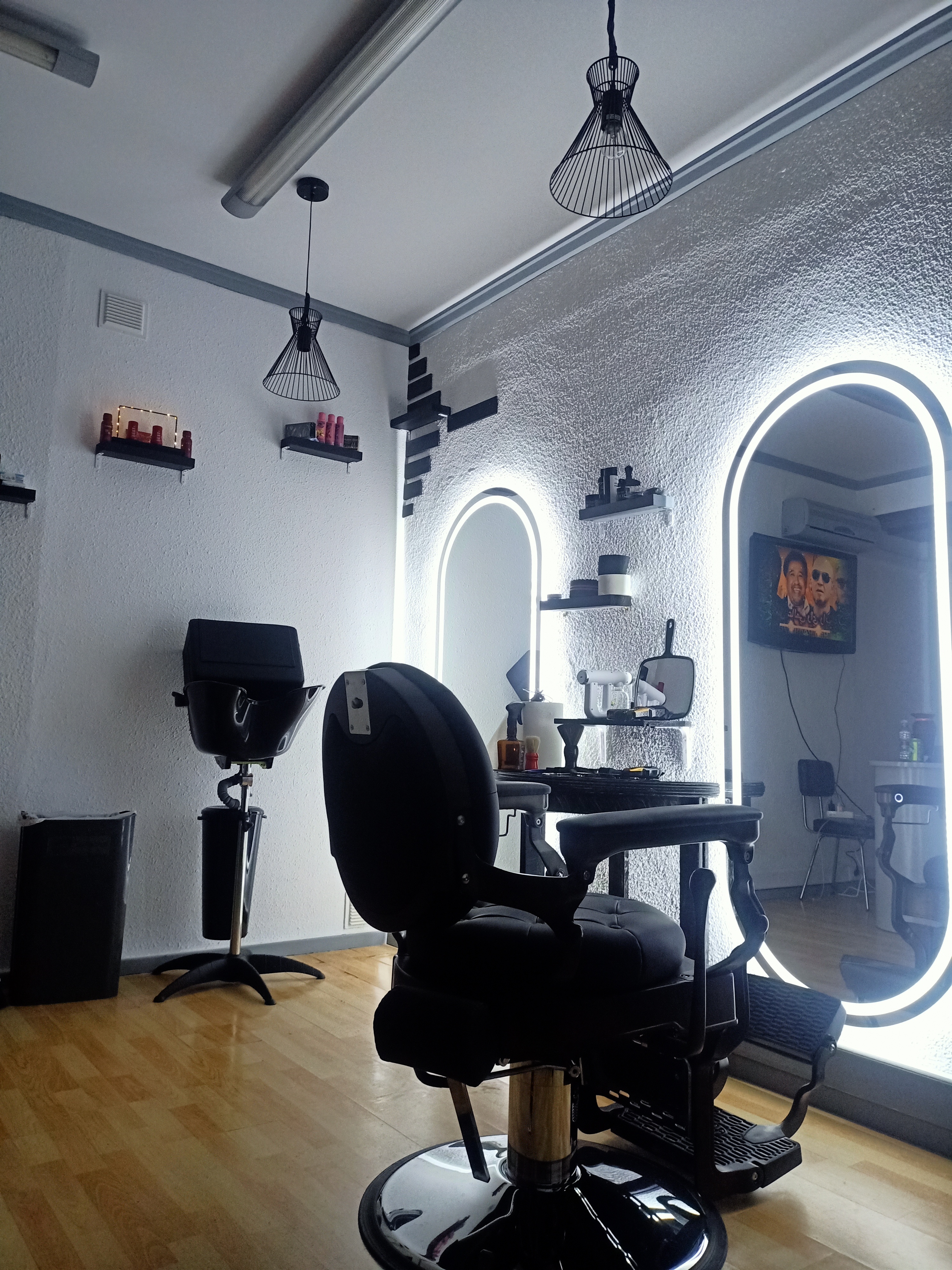 Zona de trabajo de la barberia