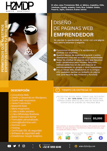 ▷ Diseño de paginas web en Monterrey México - H2Mdp - Thumbnail