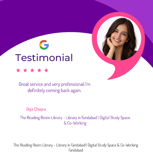 Diya Chopra raves about her experience at The Reading Room Library in Faridabad, praising our uni… post image