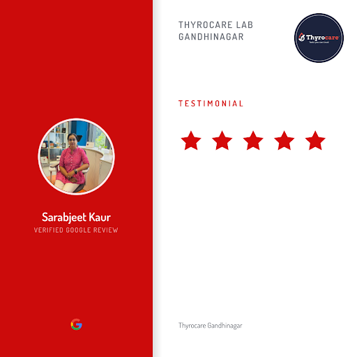 Sarabjeet Kaur, a satisfied customer, shares her exceptional experience at Thyrocare Lab Gandhina…