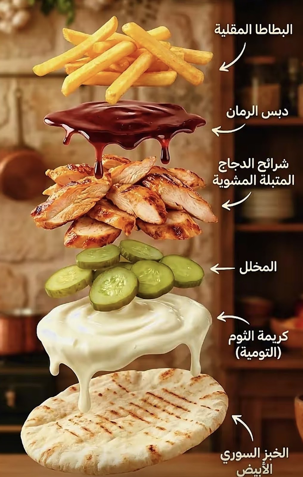 الفطيرة الشامية شاورما على الفحم - صورة 3