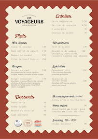 Menu Brasserie Pizzeria Glaciers des Voyageurs Page 1