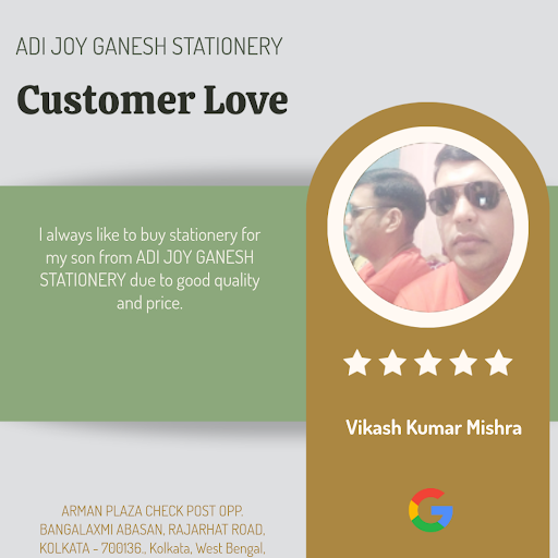 Vikash Kumar Mishra's experience at ADI JOY GANESH STATIONERY in Kolkata was exceptional! He love… post image