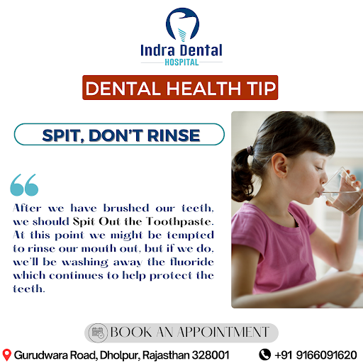 Here's an important dental health tip! After brushing, always spit, don’t rinse! Rinsing washes a… post image