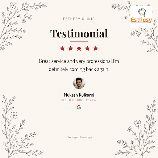 Mukesh Kulkarni, a satisfied patient from Shivamogga, raves about his experience at Esthesy Clini… post image