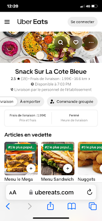 Menu La côte bleue snack Page 3