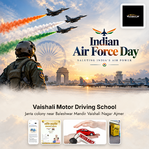 Celebrate Indian Air Force Day with Vaishali Motor Driving School. Enroll in our driving course f… post image