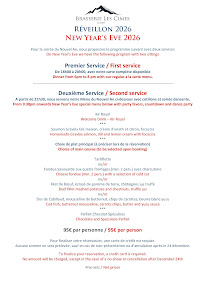 Menu Brasserie Les Cimes - Restaurant Flaine Page 1