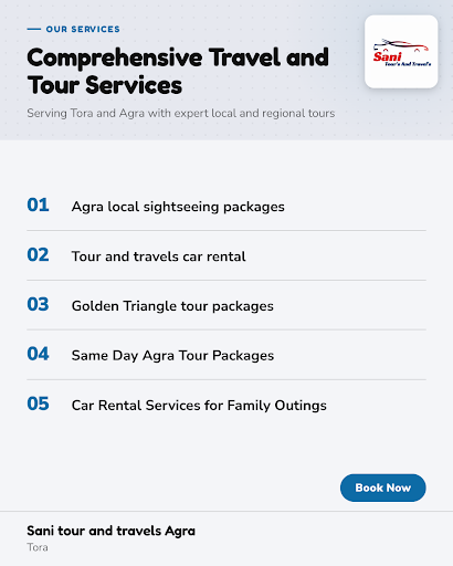 Sani Tour and Travels Agra offers reliable car rentals, comprehensive Agra local sightseeing, and… post image