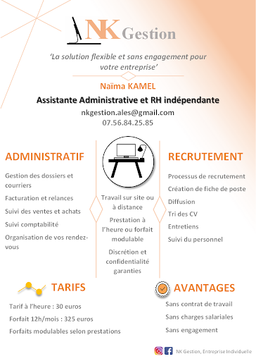 Secrétaire indépendante Alès/ NKgestion Assistante administrative et RH indépendante - Thumbnail