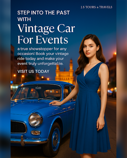 Experience the thrill of a bygone era with J.S Tours & Travels' Vintage Car for Events! Book our… post image