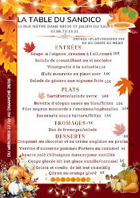 Menu LA TABLE DU SANDICO Page 7