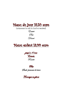 Menu Auberge du Val d'Arconce Page 3