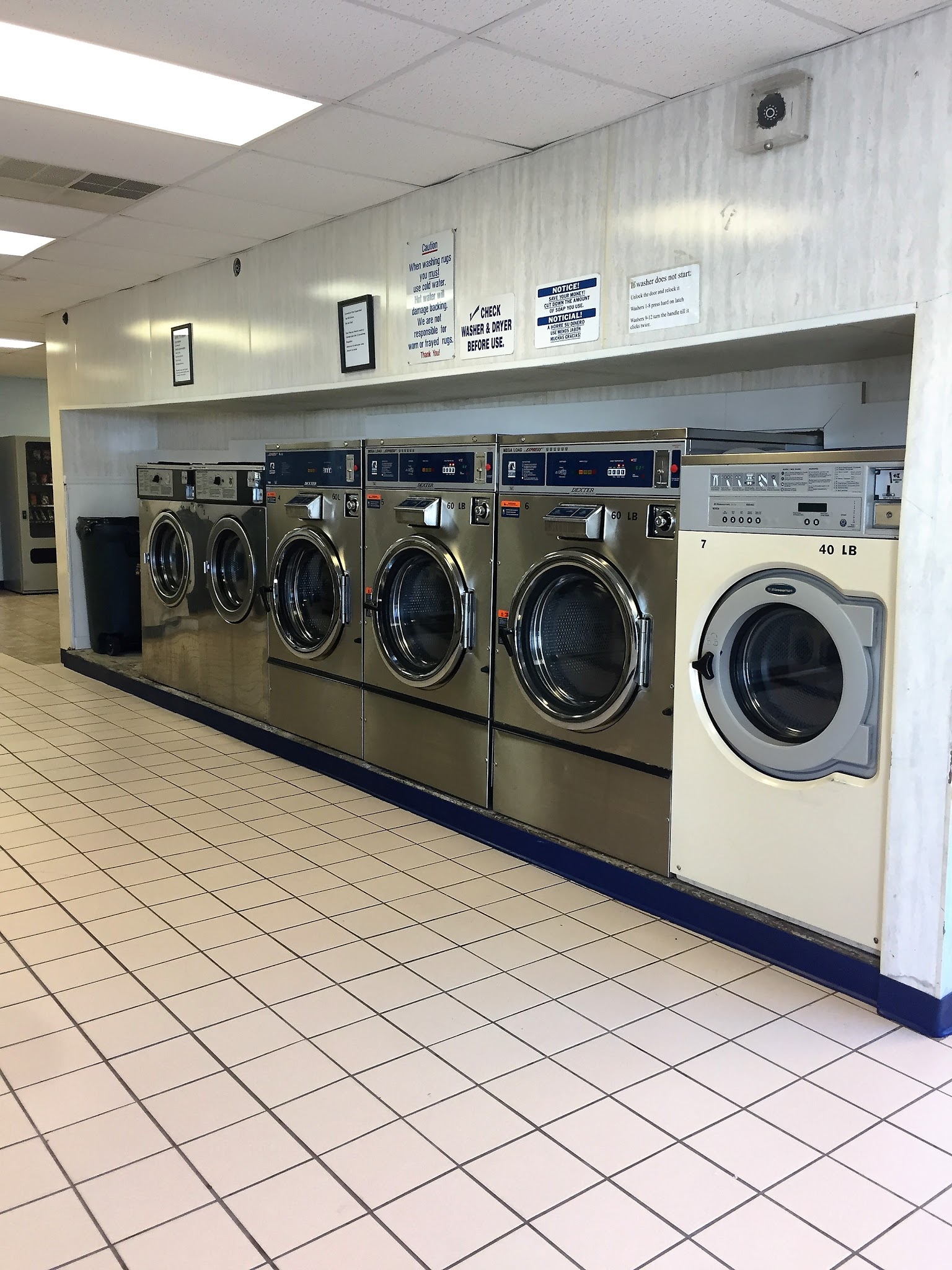 Clean laundry equipment at Port Royal Laundromat in Port Royal, PA
